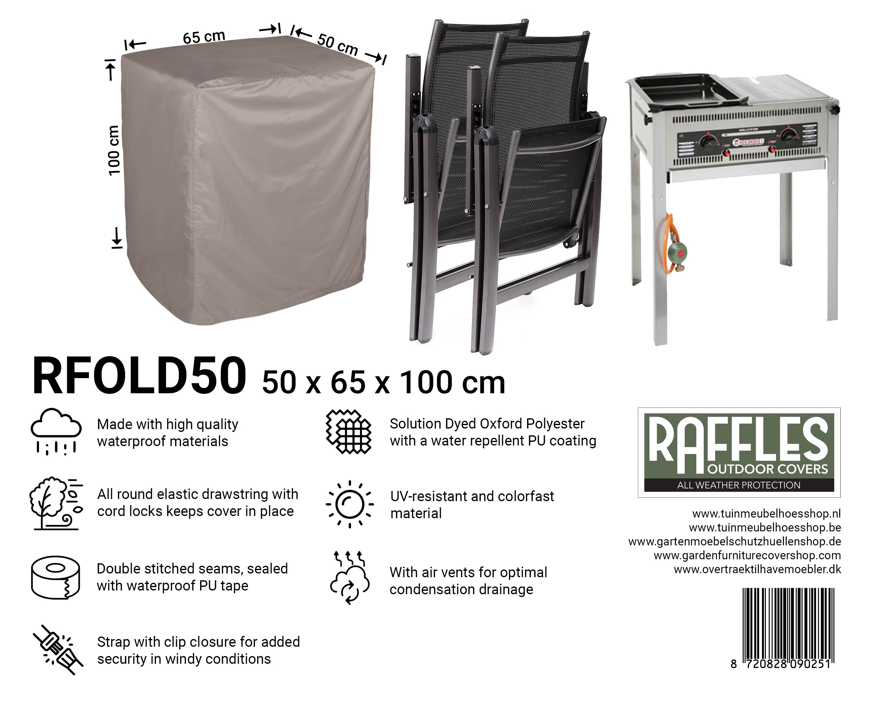 Overtræk 50 x 65 H: 100 cm til campinggrill Overtræk 50 x 65 H: 100 cm til campinggrill