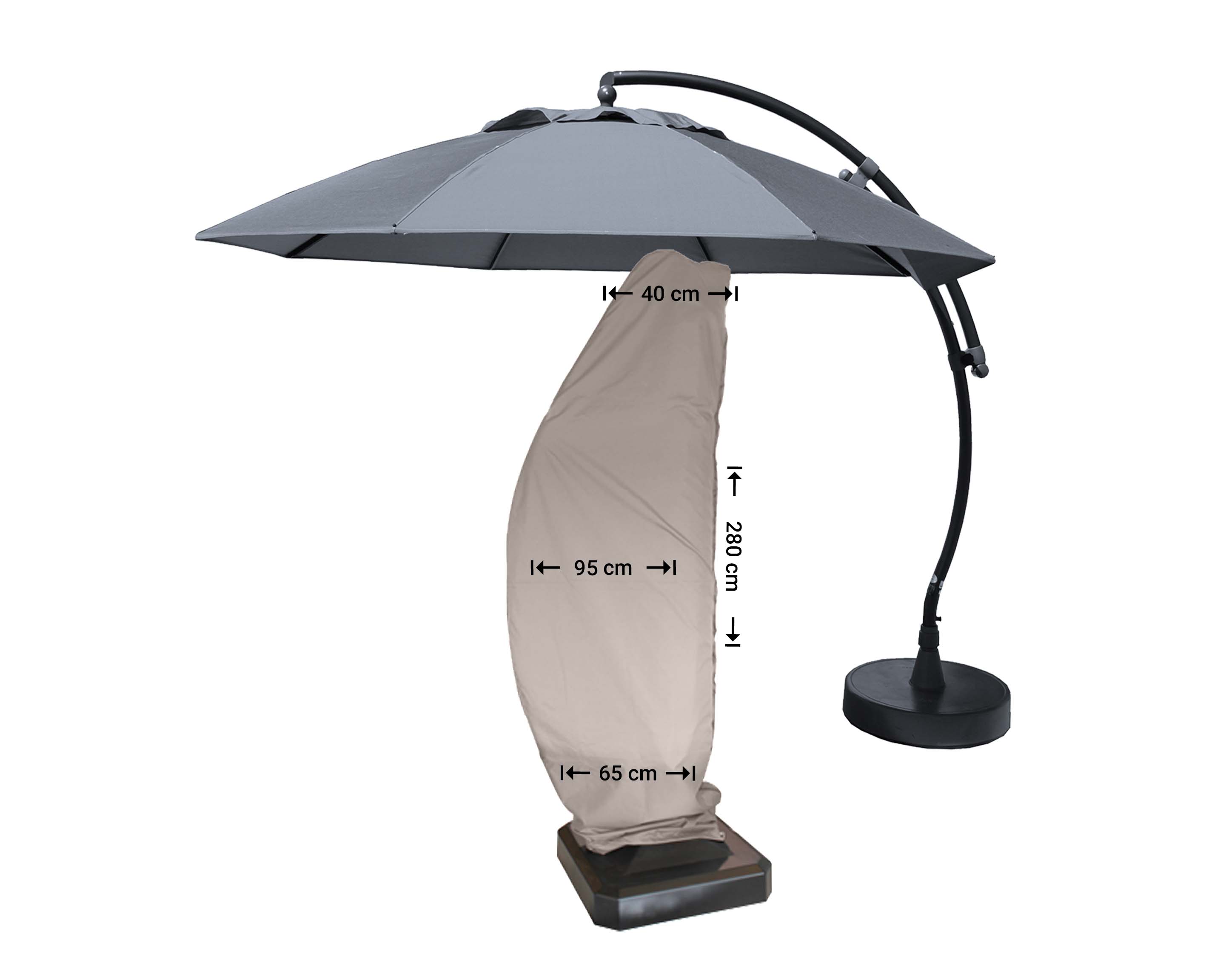 RUC280_hoes-parasol Zweefparasol hoes 280 cm