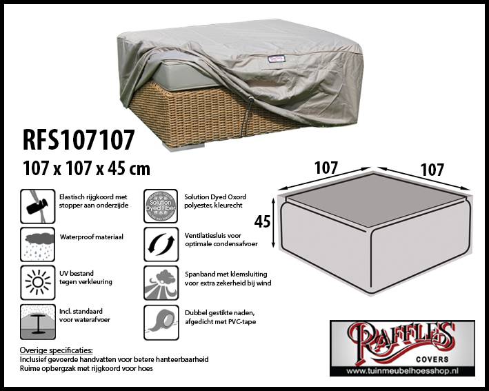 Overtræk til store loungebord 107 x 107 H: 45 cm