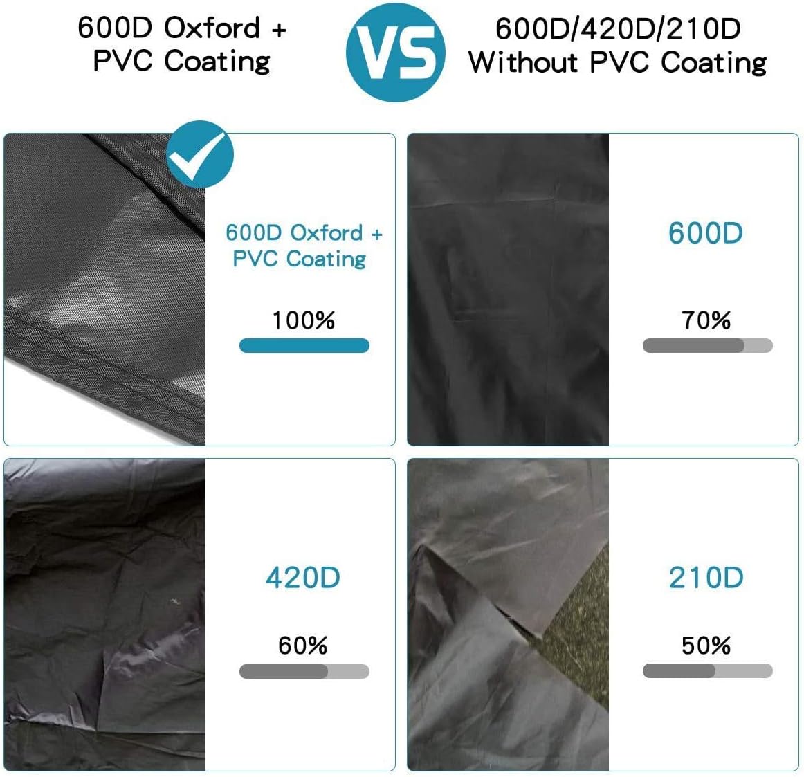 Rektangulær overtræktil havemøbler 230 x 140 H: 85 cm