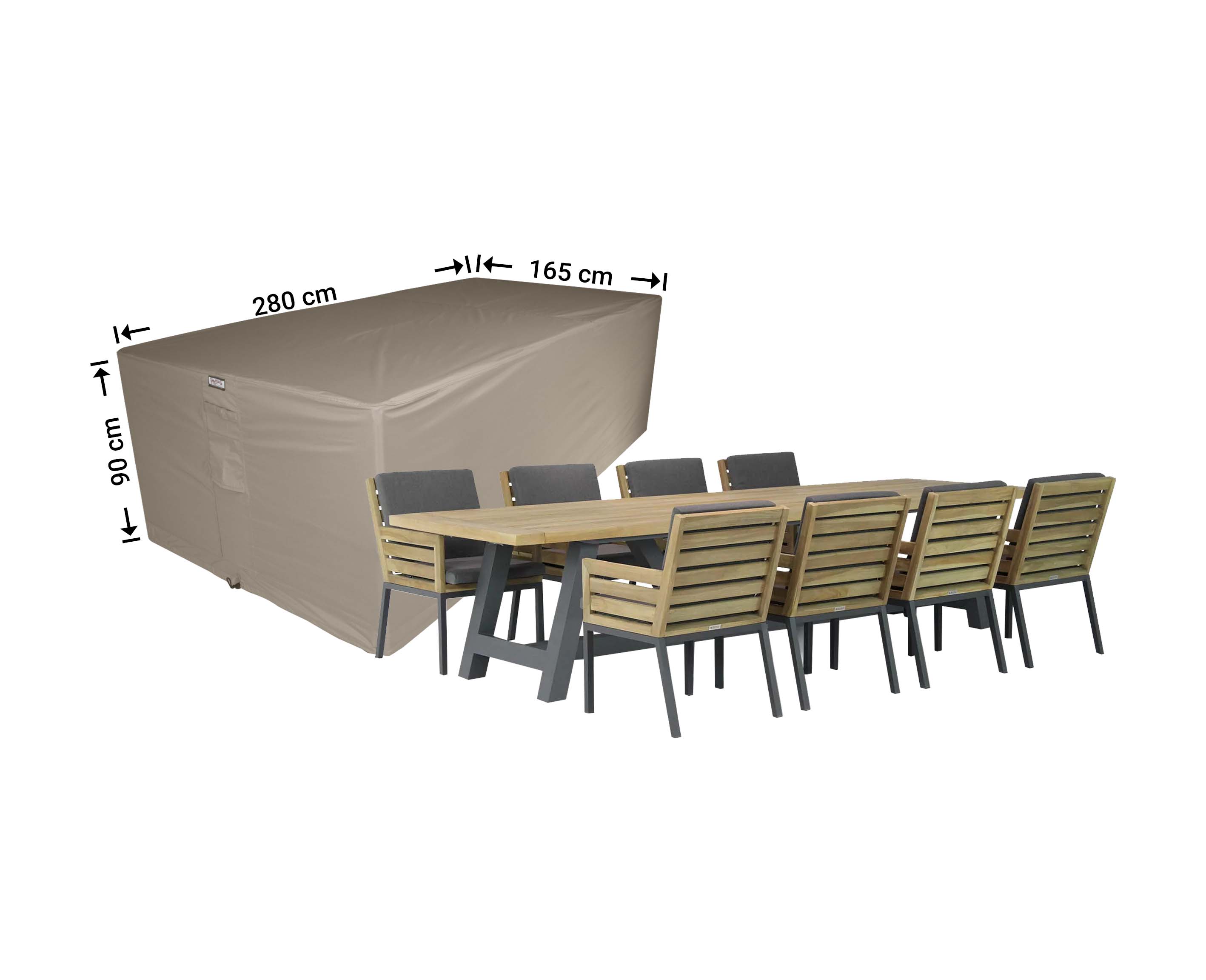 Overtræk til havesæt 280 x 165 H: 90 cm Overtræk til havesæt 280 x 165 H: 90 cm