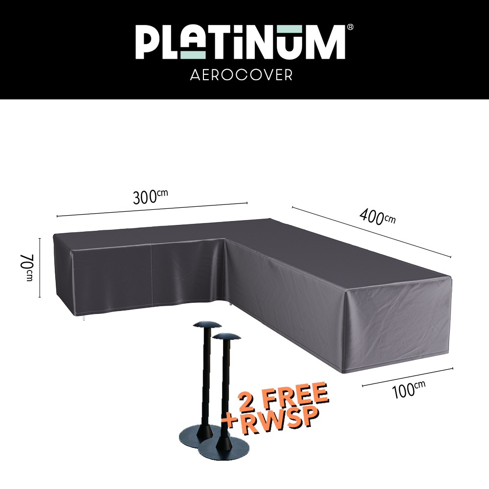 Hjørnesofa overtræk 400 x 300 cm - Platinum AeroCover 8001