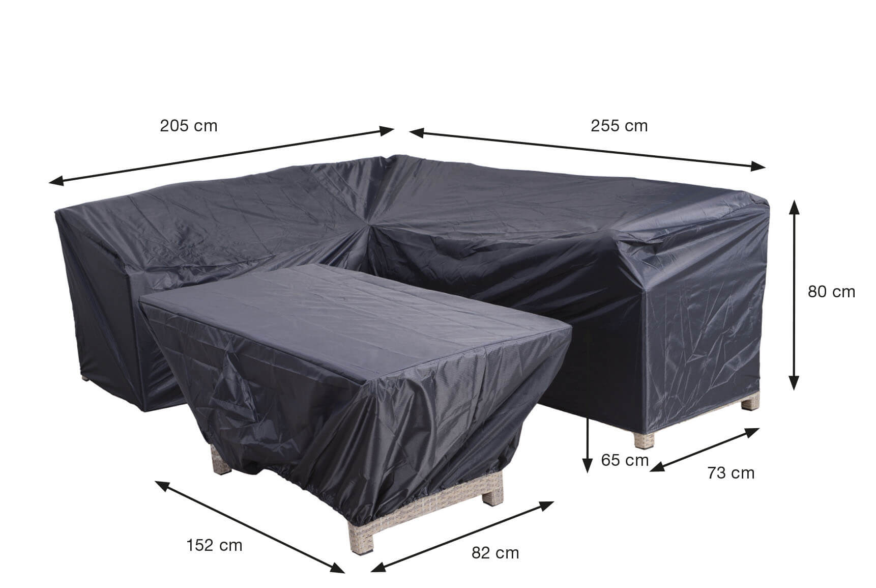 70850_Maten_5MBlp6eDgwtzq6yX Overtræk til loungesæt og bord 255 x 205 x 73 H: 80 cm