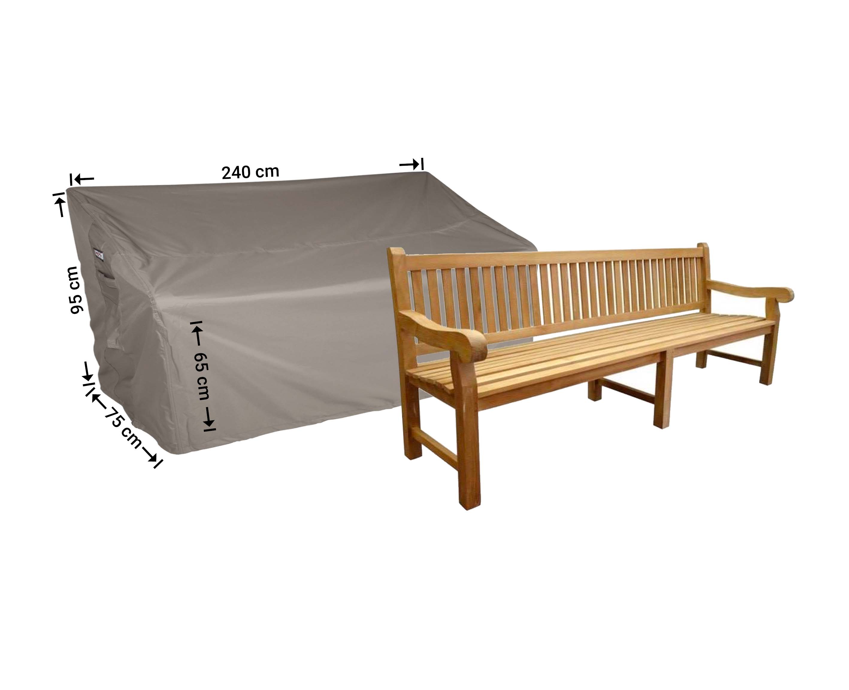 RTGB240_8720828090114 Parkbank hoes 240 x 75 H: 95/65 cm