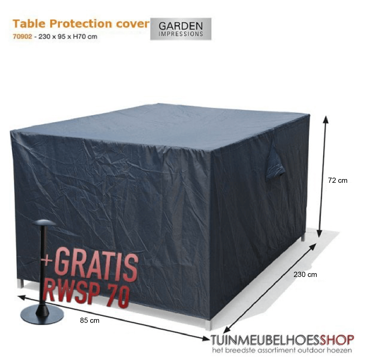 70864yWXxnkCFMuWC3 Havemøbel overtræk til bænk 270 x 210 x 85 H: 72 cm