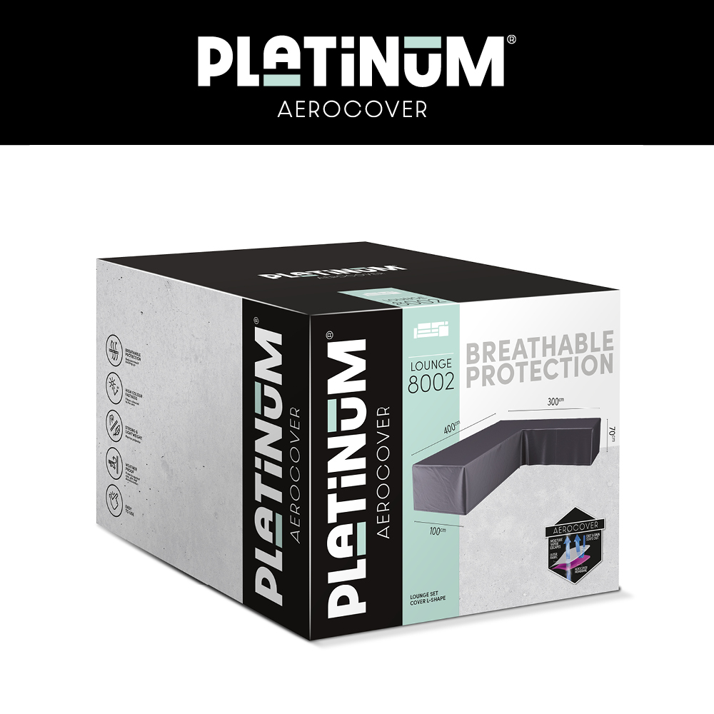 L-formet overtræk 400 x 300 cm - Platinum AeroCover 8002