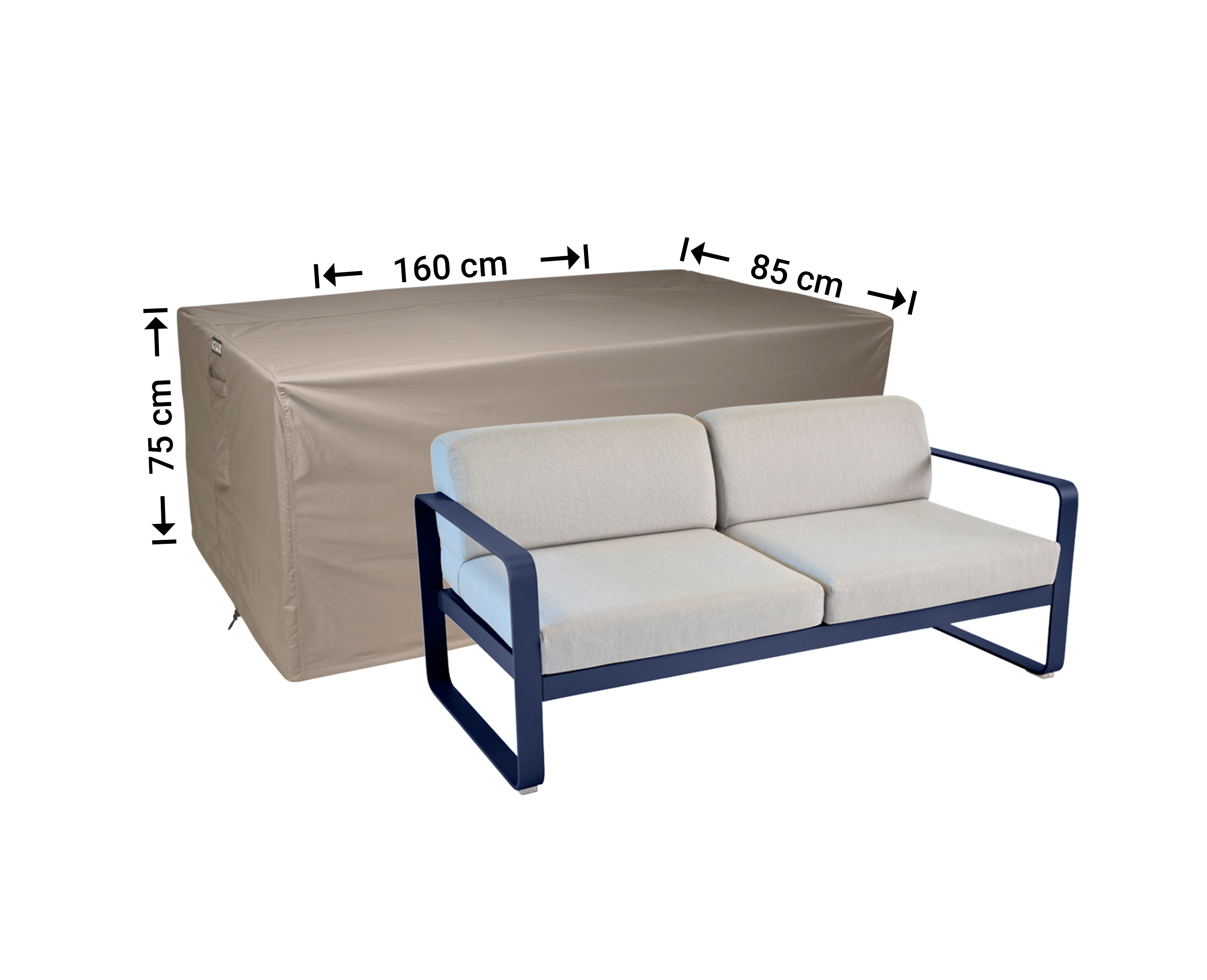 Overtræk til loungesofa 160 x 85 H: 75 cm small