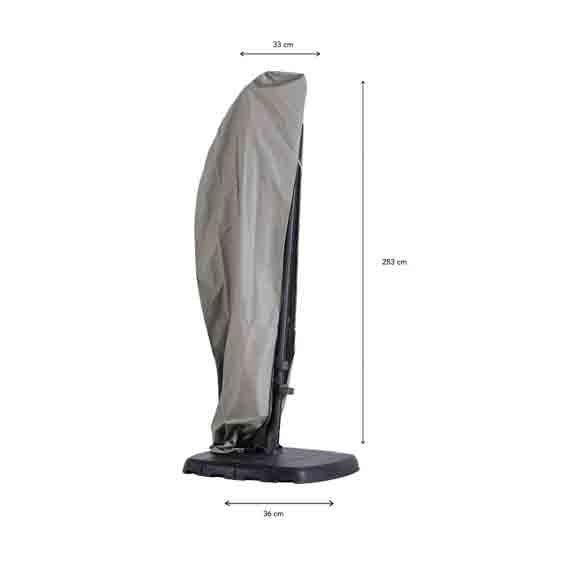 Protection cover for curved cantilever parasol H: 283 cm