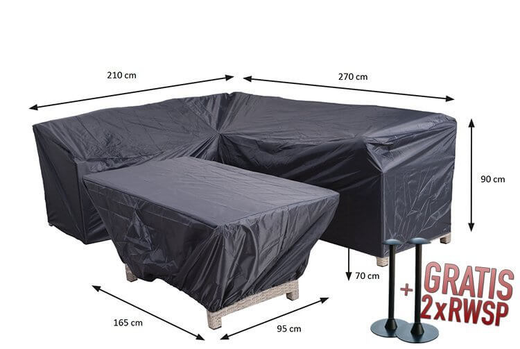 Havemøbel spiseplads sofa og bordovertræk 270 x 210 x 85 H: 90 cm