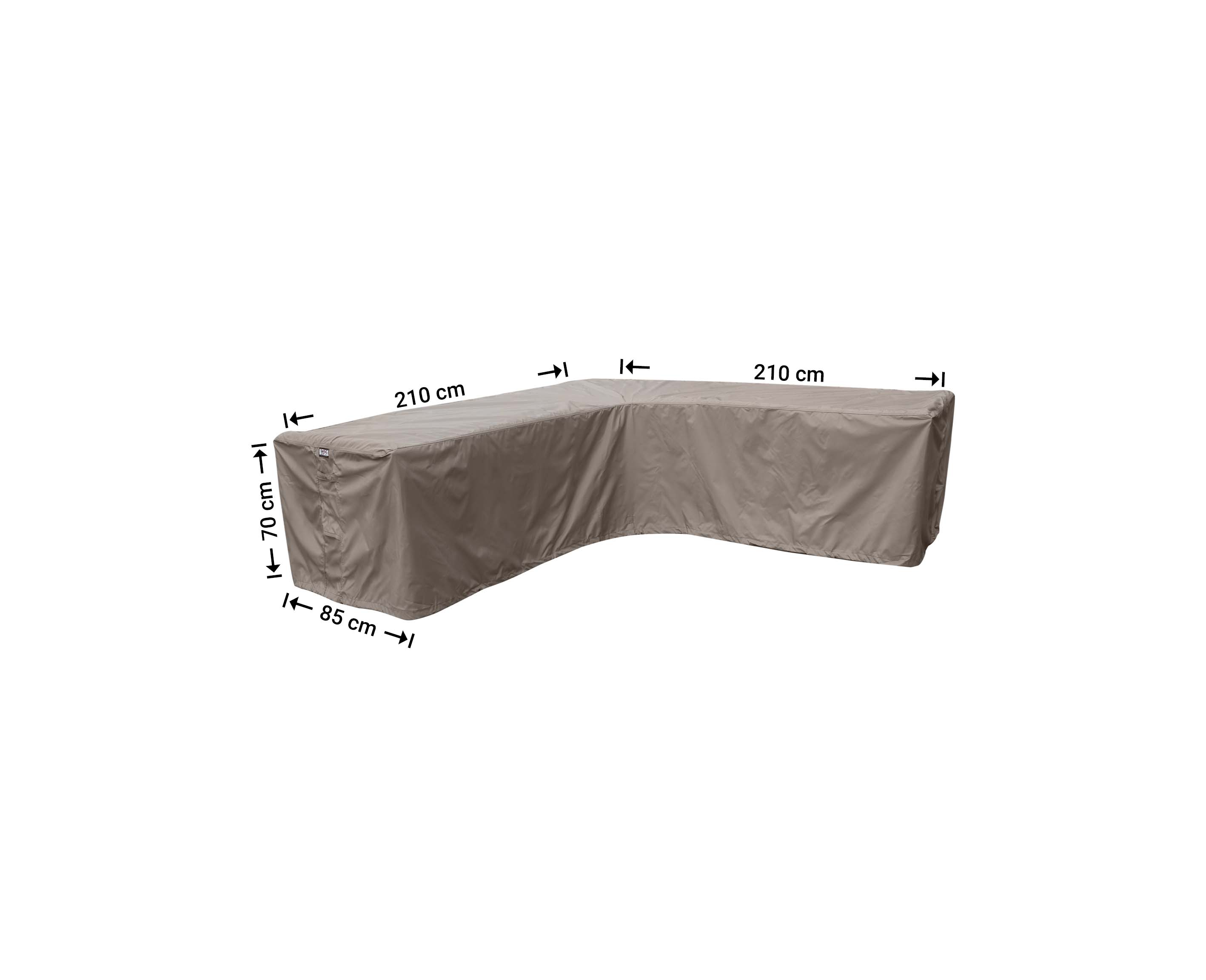 Dække til lille L formet loungesofa 210 x 210 x 85 H: 70 cm Dække til lille L formet loungesofa 210 x 210 x 85 H: 70 cm