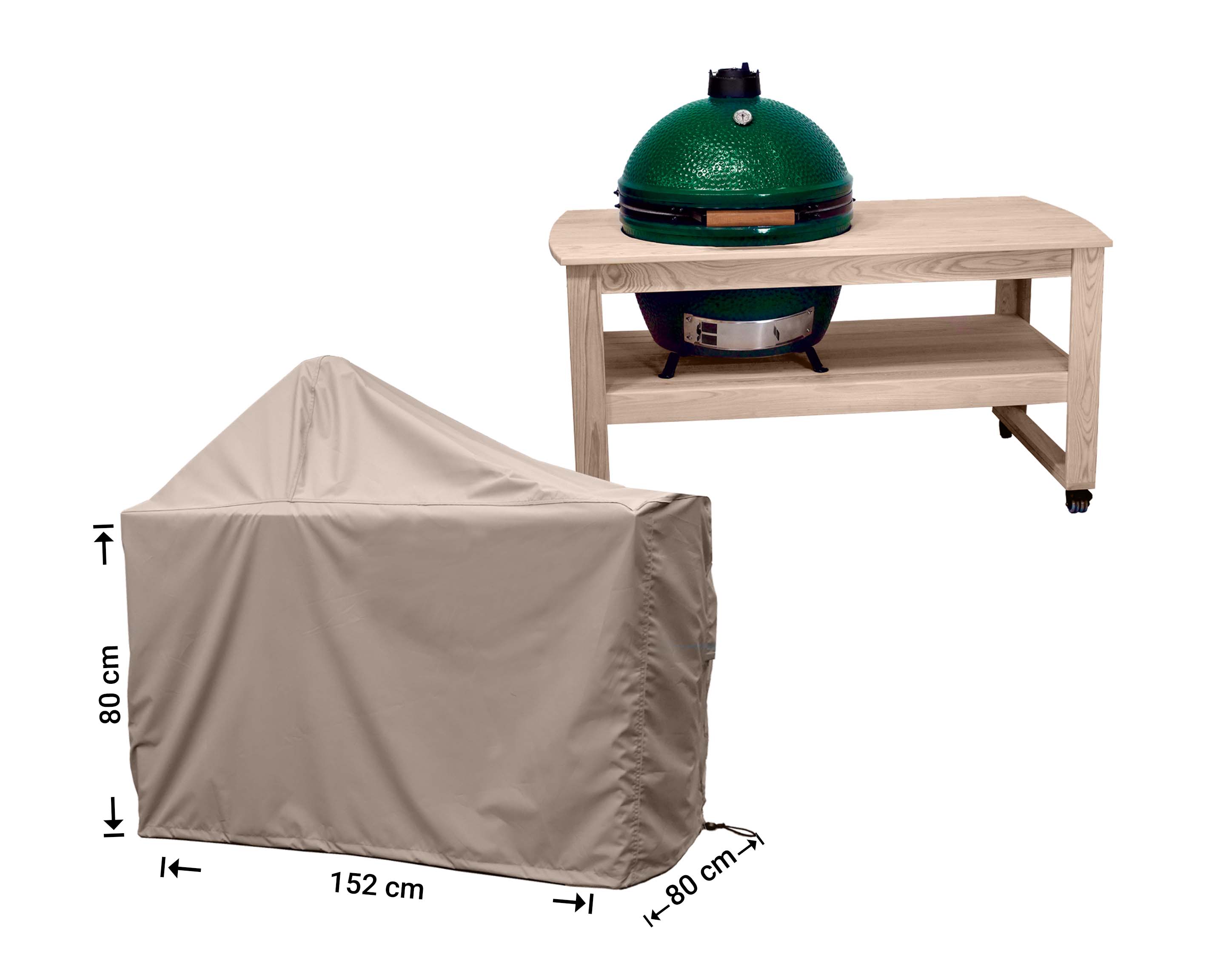 RBGE152_hoes Haveovertræktil Big Green Egg grill 152 x 80 H: 80/140 cm