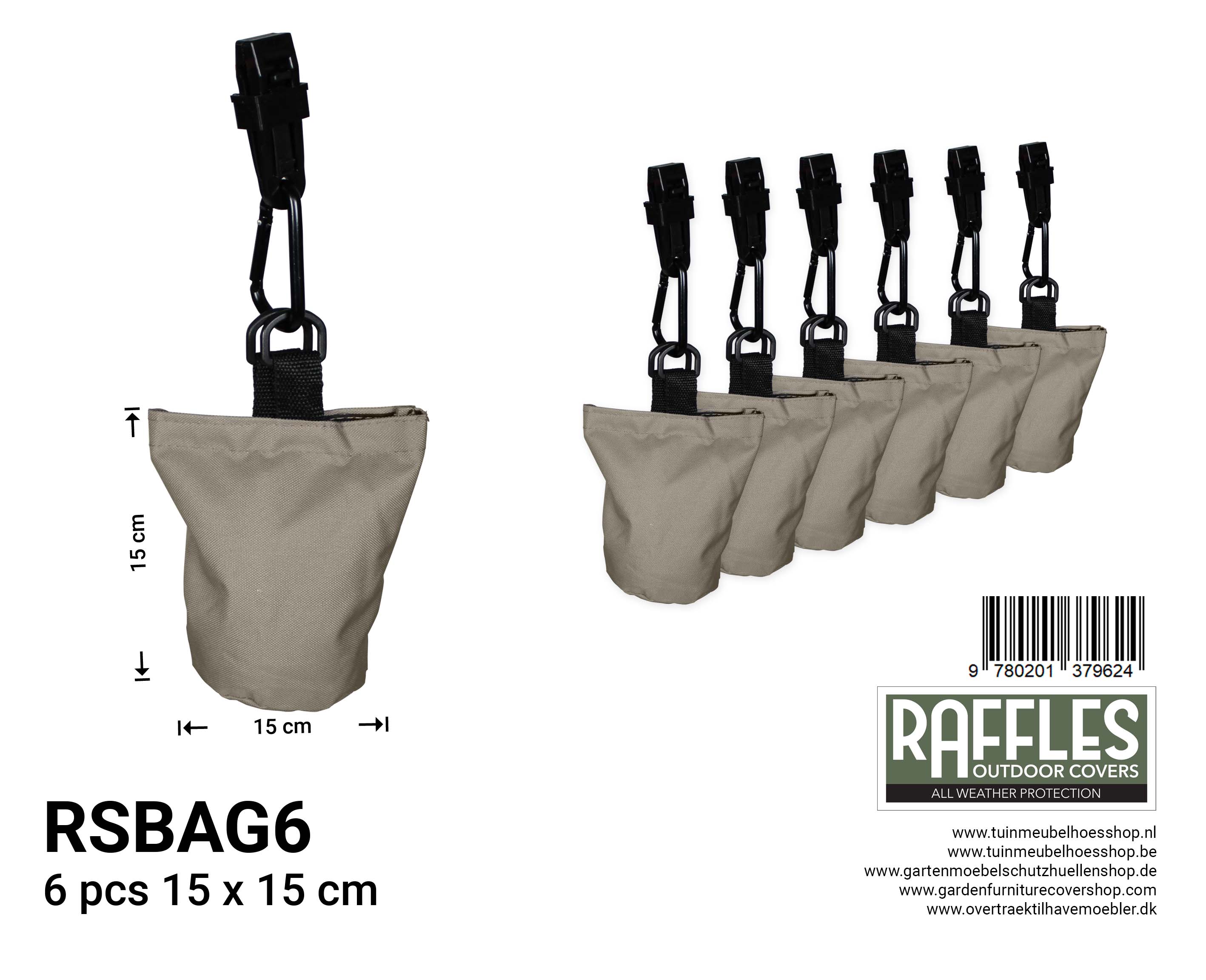 sandbags to prevent your cover from blowing up or being blown away