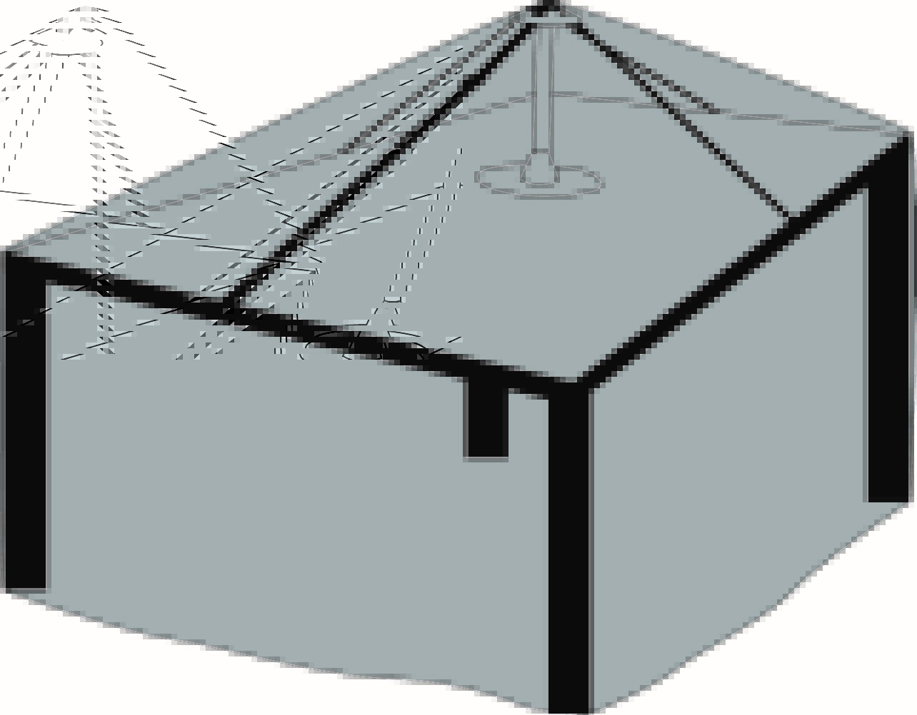 Water shedding pole 30 cm