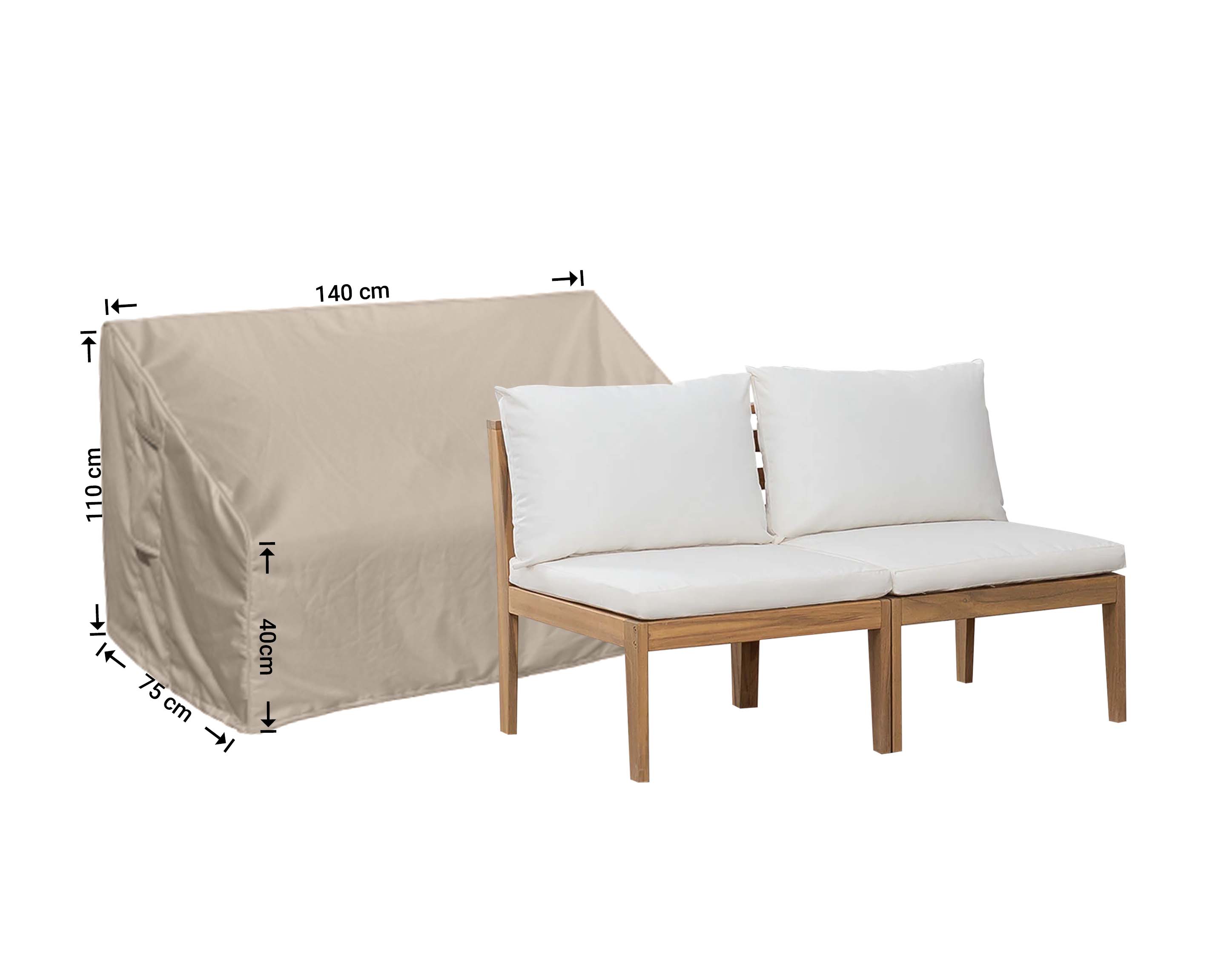 Betræk til havebænk 140 x 75 H: 110/40 cm Betræk til havebænk 140 x 75 H: 110/40 cm