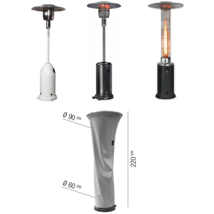 Gas terrassevarmer Ø 90 / 60 cm H 220 cm, Udsalg