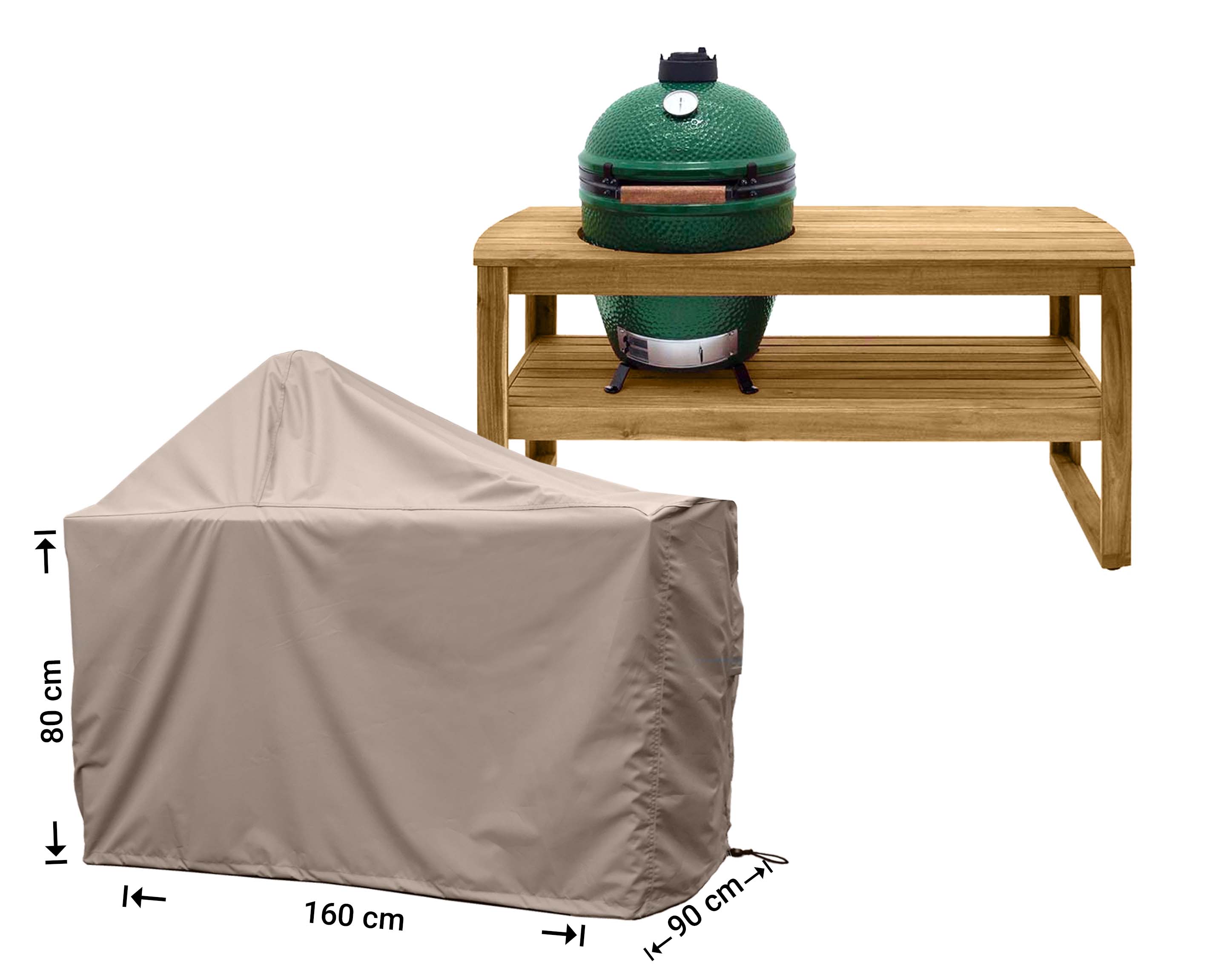 RBGE160_hoes-bbq Overtræk til Big Green Egg grill 160 x 90 H: 80/145 cm