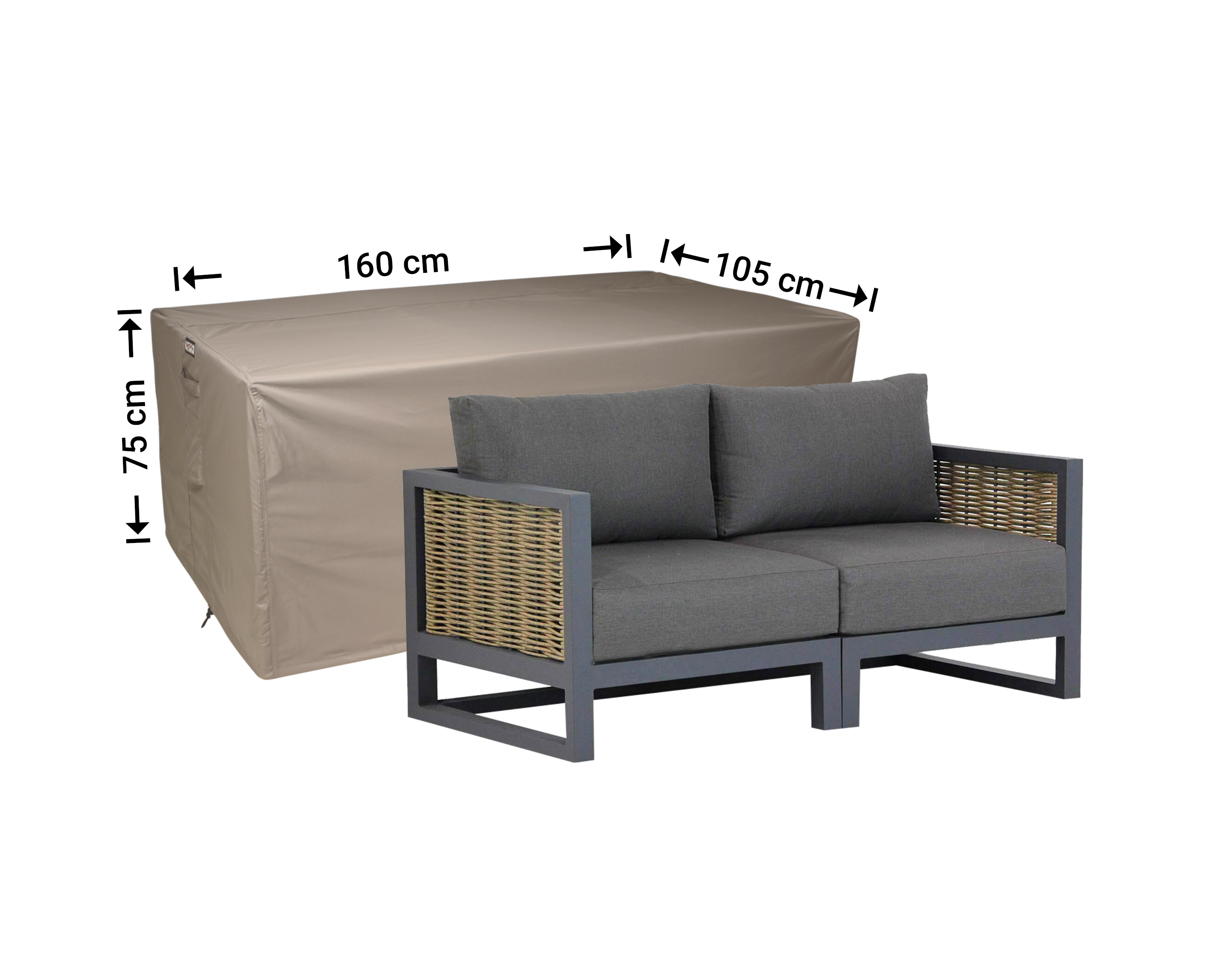 Overtræk til loungesofa 160 x 105 H: 75 cm Overtræk til loungesofa 160 x 105 H: 75 cm