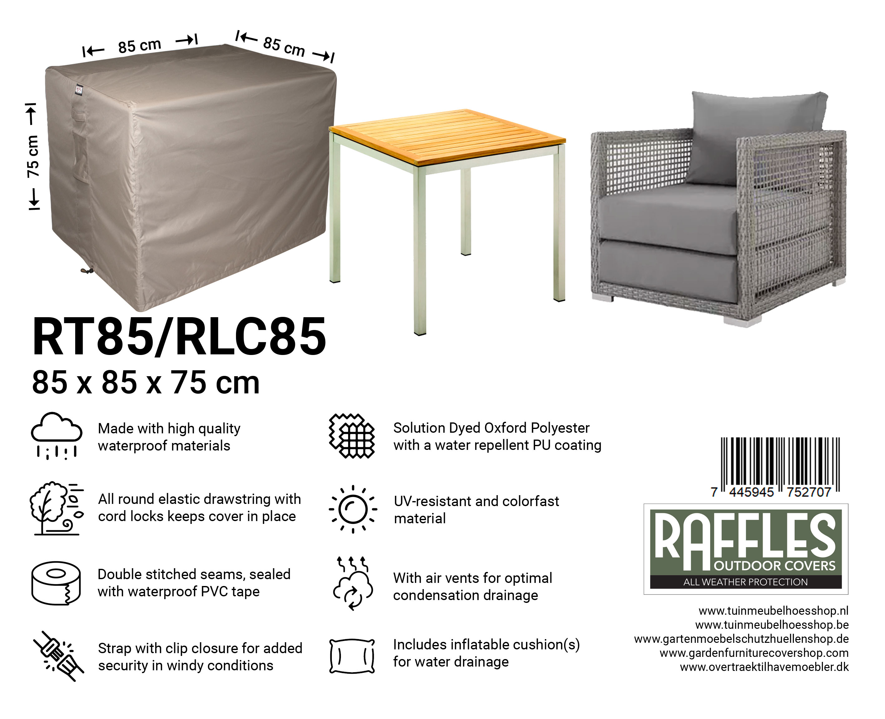 RT85-RLC85_7445945752707-7445945745716HcGDqm9ANTl3J Dække til lille havebord 90 x 80 H: 75 cm