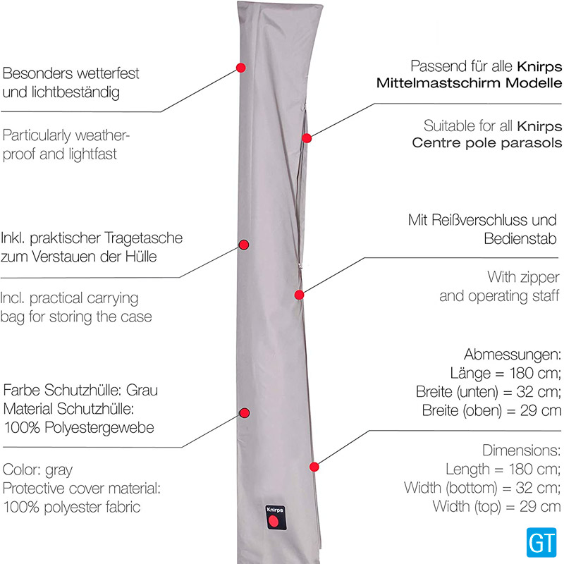 Overtræk til parasol H: 182 cm Kopiëren
