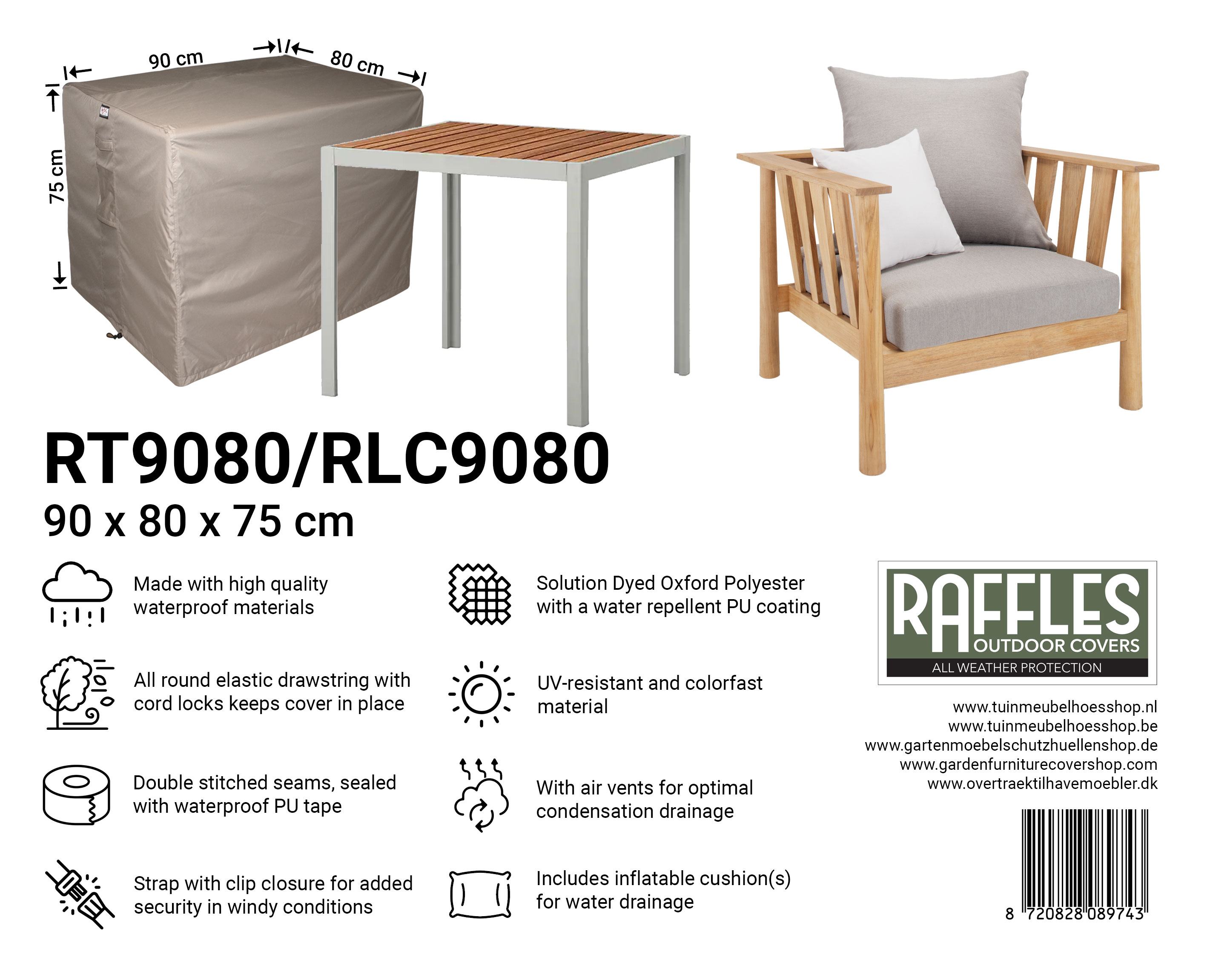 Møbelovertræktil loungestol 90 x 80 H: 75 cm Møbelovertræktil loungestol 90 x 80 H: 75 cm