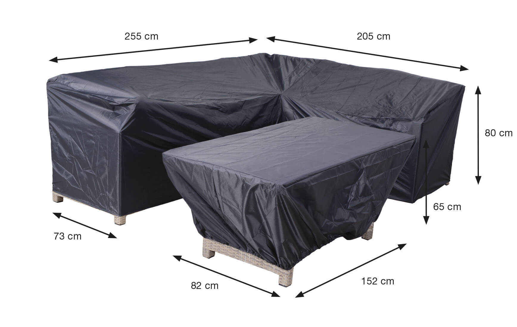 70852_MatenT0AZ2U66YhyOO Overtræk til loungesofa og bord 255 x 205 H: 80 cm