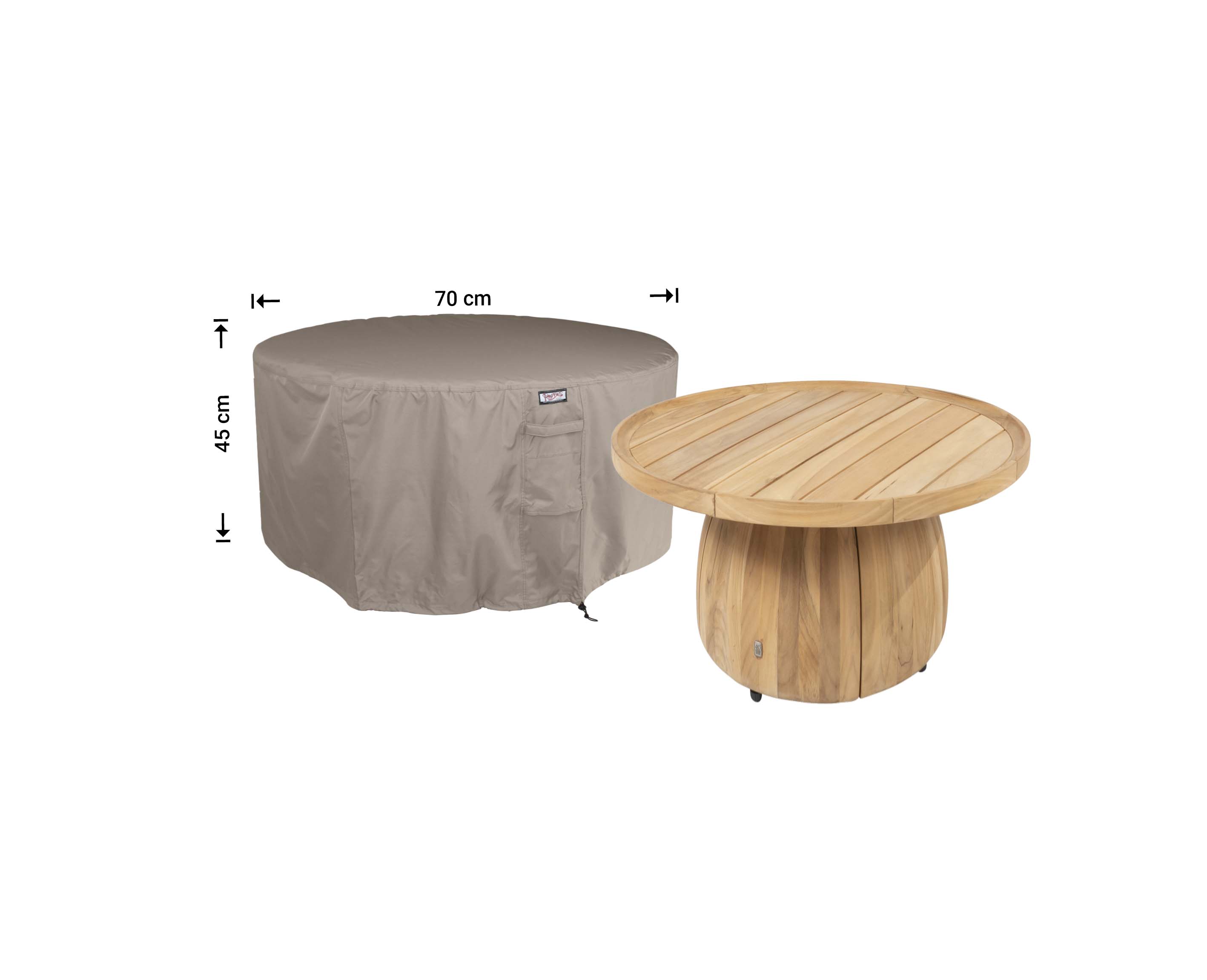 Overtræk sidebord diam.: 70 H: 45 cm Overtræk sidebord diam.: 70 H: 45 cm