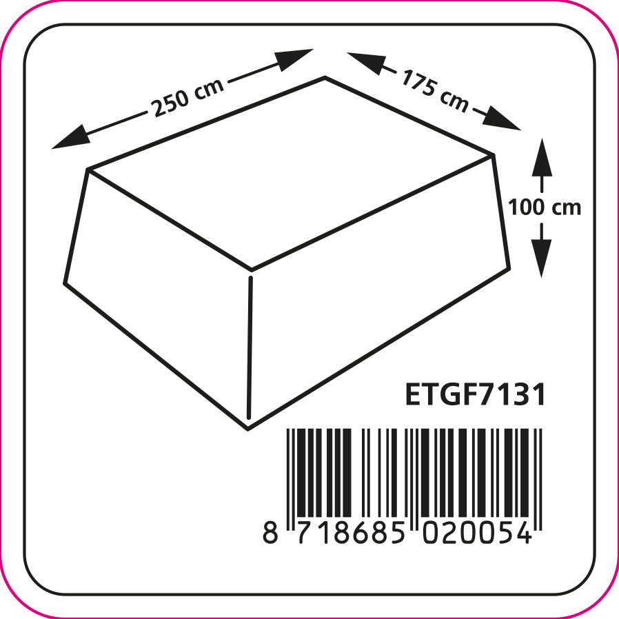 Overtræk til lille havemøbler 250 x 175 cm H: 100 cm Overtræk til lille havemøbler 250 x 175 cm H: 100 cm