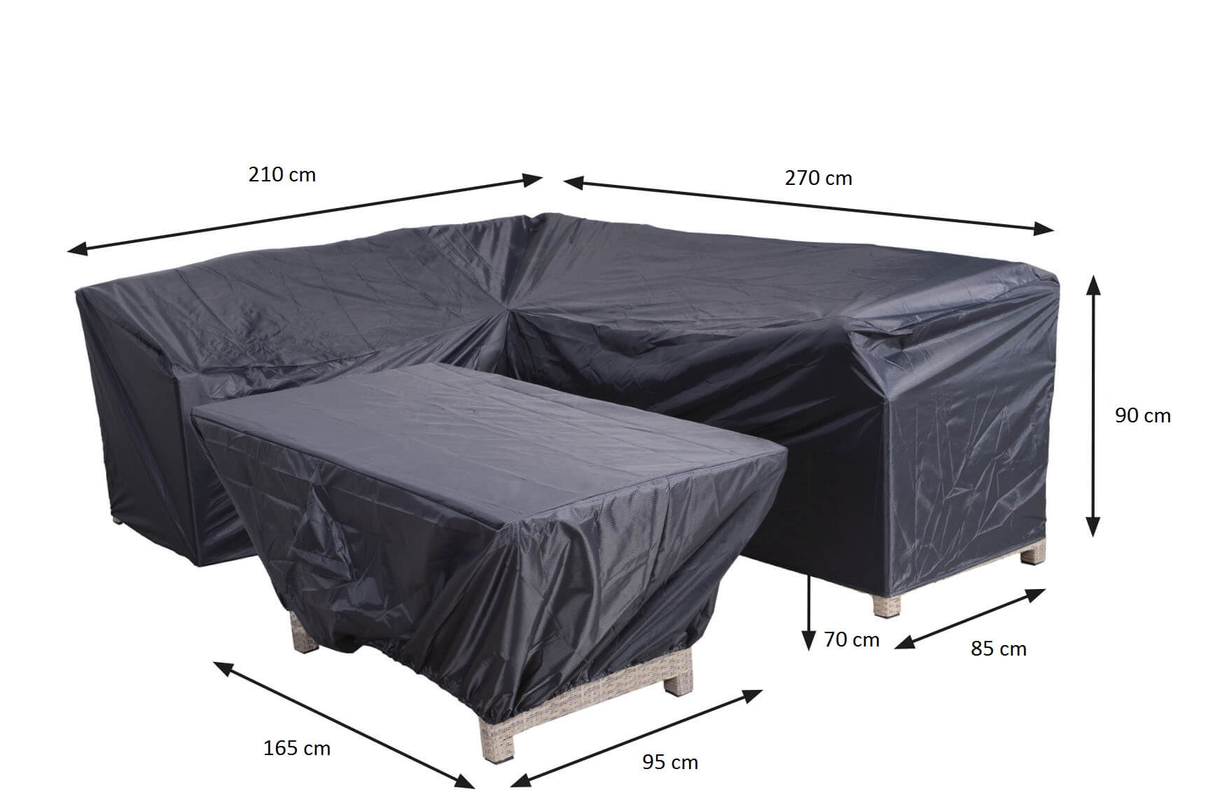 70868_MatenKuePtCklCxSw2 Havemøbel spiseplads sofa og bordovertræk 270 x 210 x 85 H: 90 cm