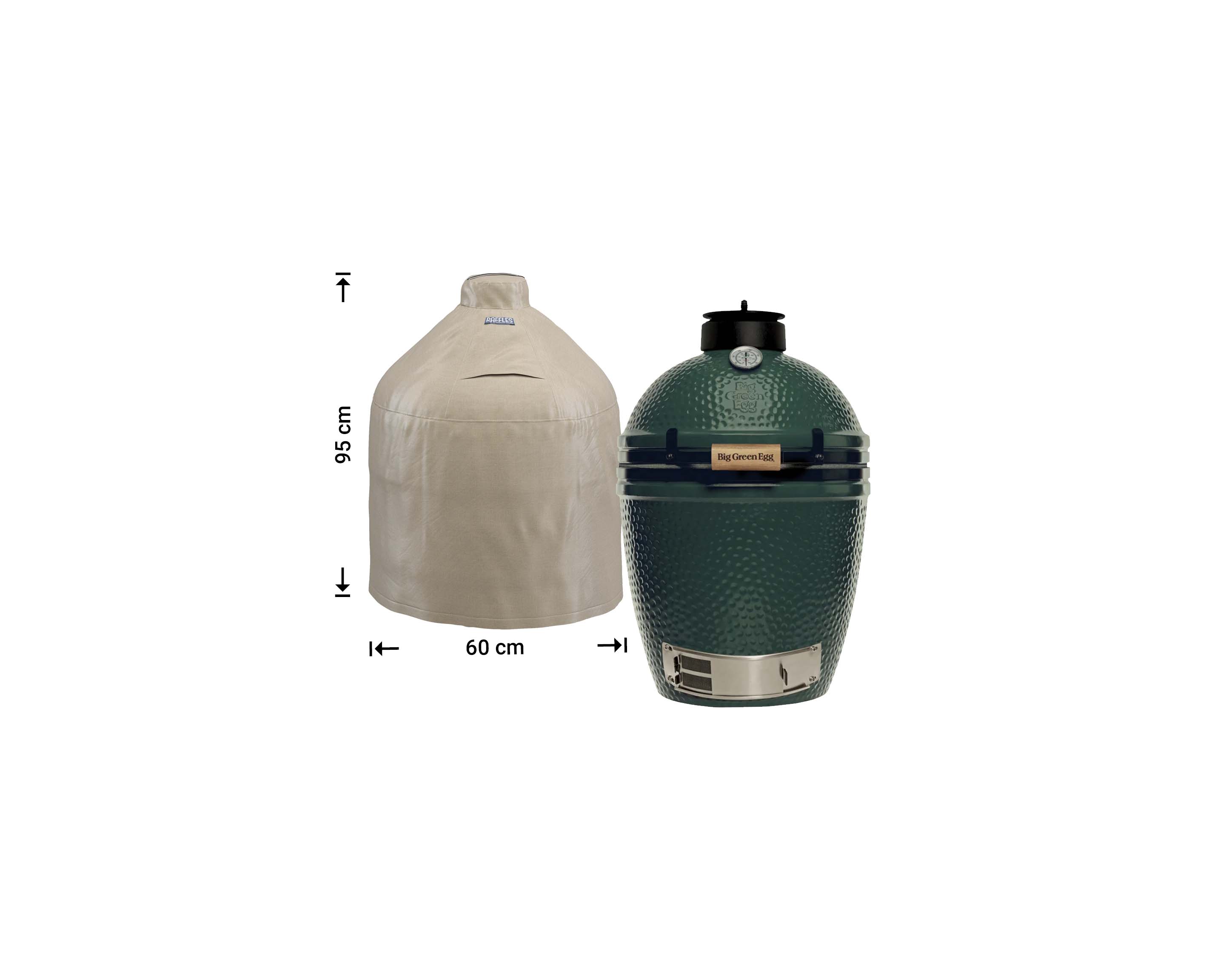 Overtræk, diameter 60 cm til Big Green Egg Medium eller Kamado