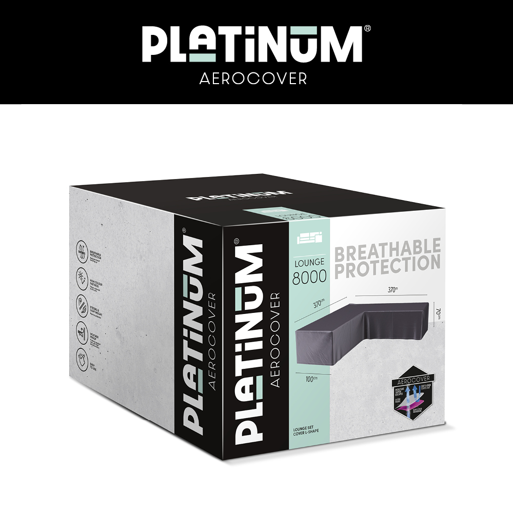Hjørnesofaovertræk 370 x 370 cm Platinum AeroCover 8000 Hjørnesofaovertræk 370 x 370 cm Platinum AeroCover 8000