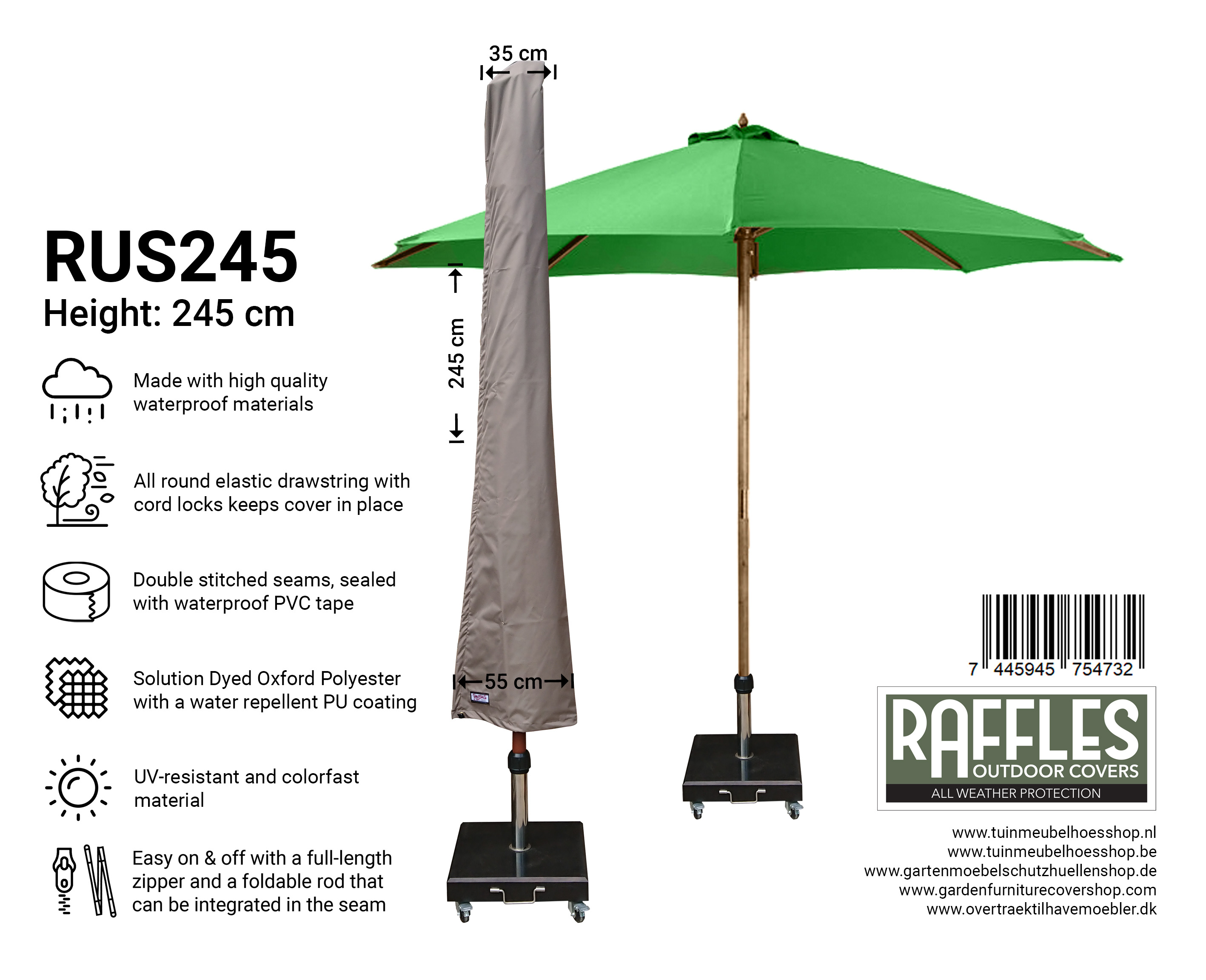 RUS245_7445945754732 RUS245 parasolhoes 245 cm