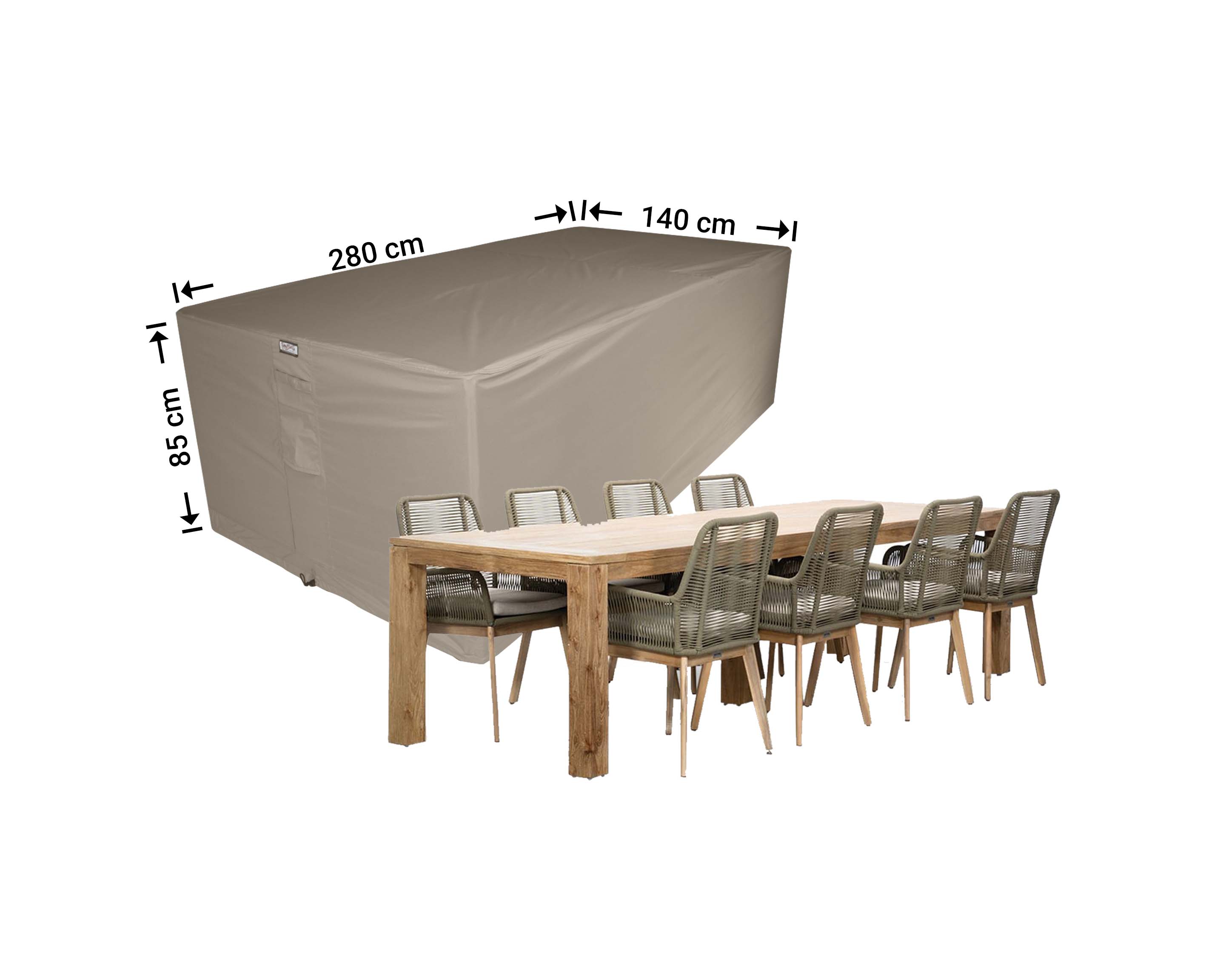 Havesættets overtræk 280 x 140 H: 85 cm Havesættets overtræk 280 x 140 H: 85 cm