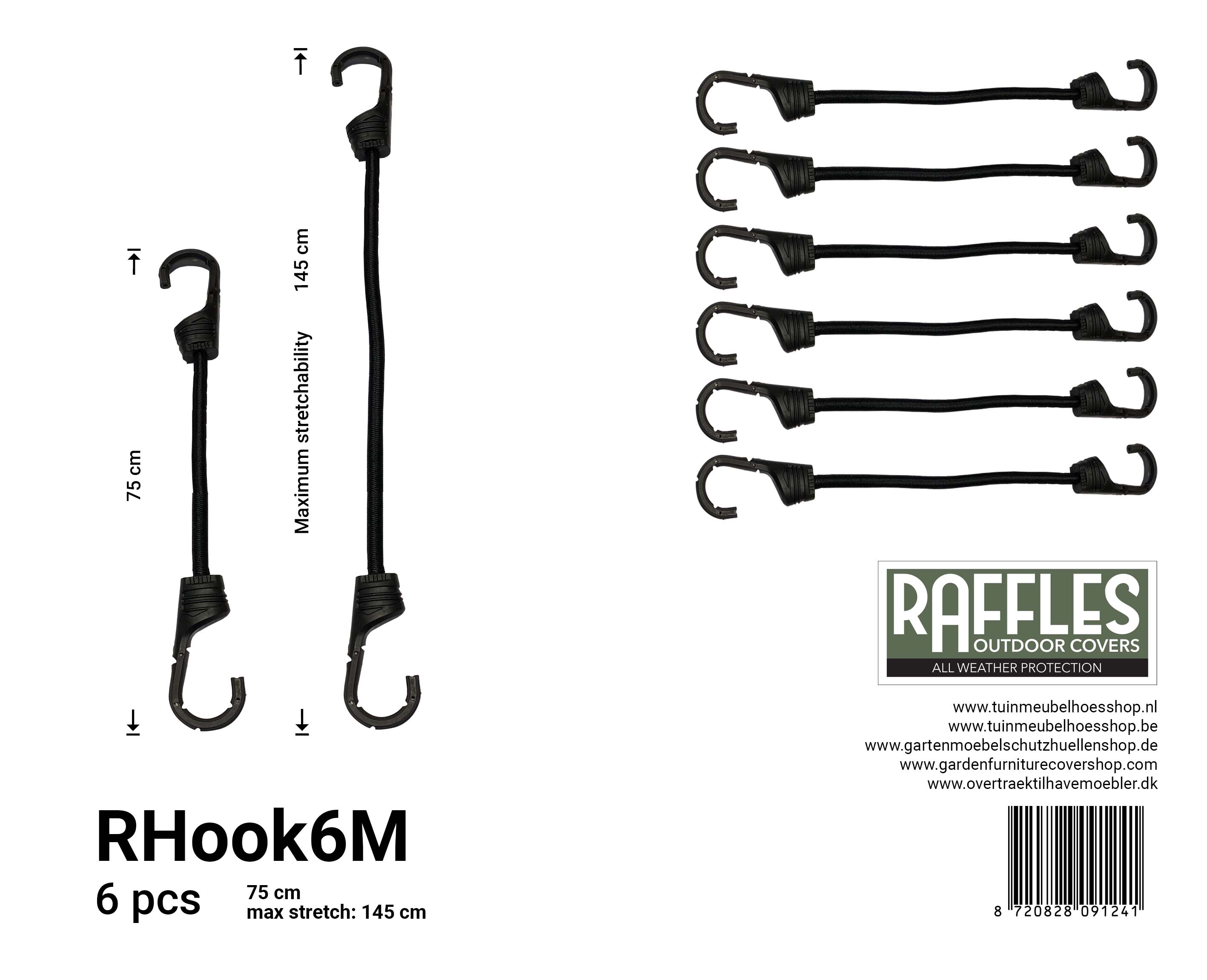 RHook6M_8720828091241 Spændings Elastik med kroge 75/145 cm
